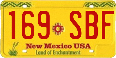 NM license plate 169SBF