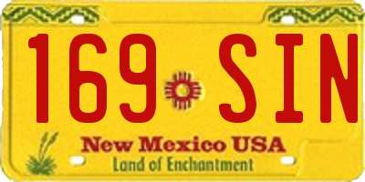 NM license plate 169SIN