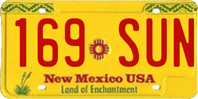 NM license plate 169SUN