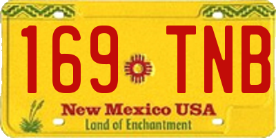 NM license plate 169TNB