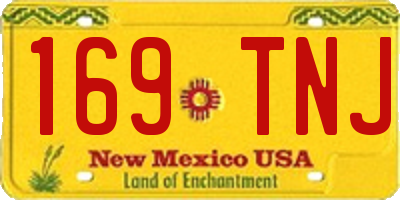NM license plate 169TNJ