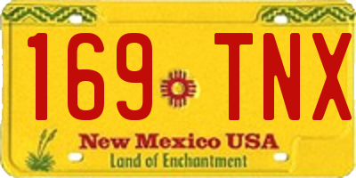 NM license plate 169TNX