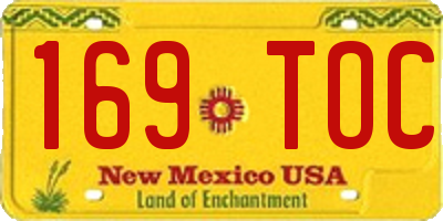 NM license plate 169TOC