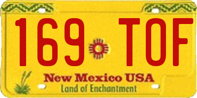 NM license plate 169TOF