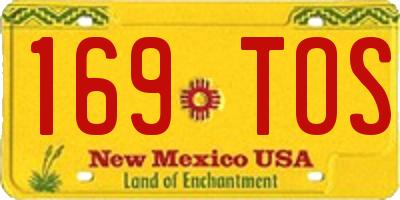 NM license plate 169TOS