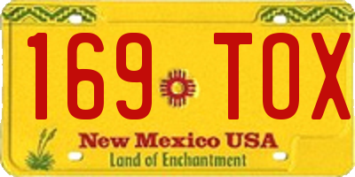 NM license plate 169TOX