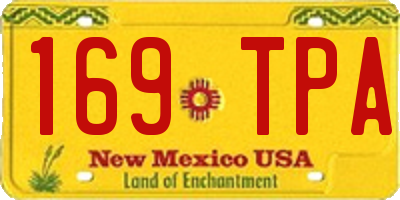 NM license plate 169TPA