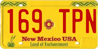 NM license plate 169TPN