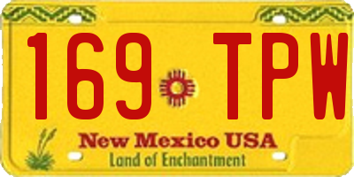 NM license plate 169TPW