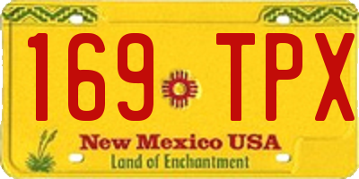 NM license plate 169TPX