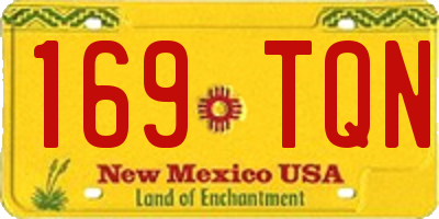 NM license plate 169TQN