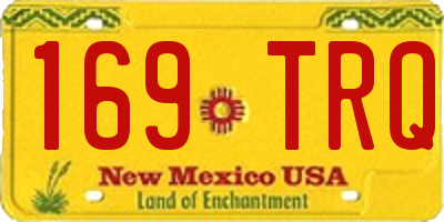 NM license plate 169TRQ