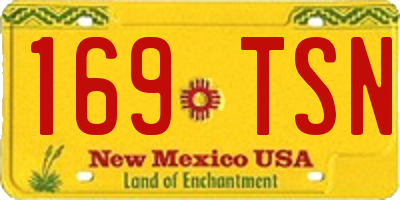 NM license plate 169TSN
