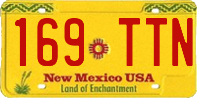 NM license plate 169TTN