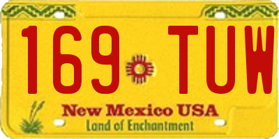 NM license plate 169TUW