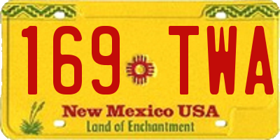 NM license plate 169TWA