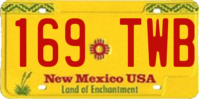 NM license plate 169TWB