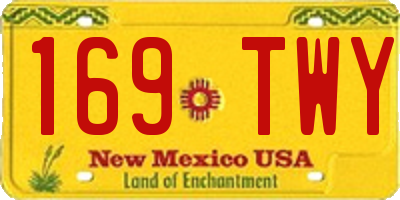 NM license plate 169TWY