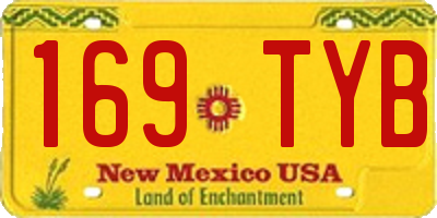 NM license plate 169TYB