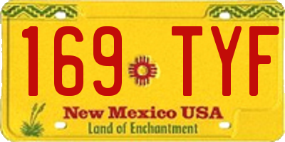 NM license plate 169TYF