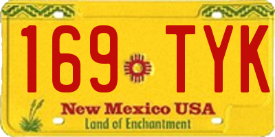 NM license plate 169TYK