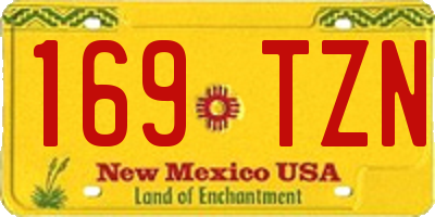 NM license plate 169TZN