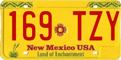 NM license plate 169TZY