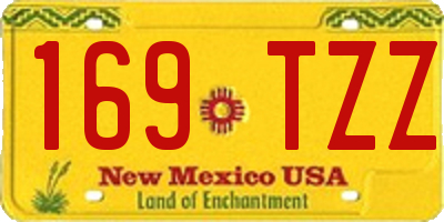 NM license plate 169TZZ