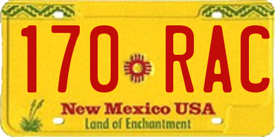 NM license plate 170RAC