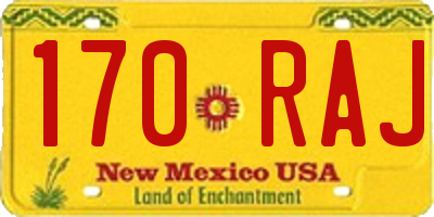 NM license plate 170RAJ