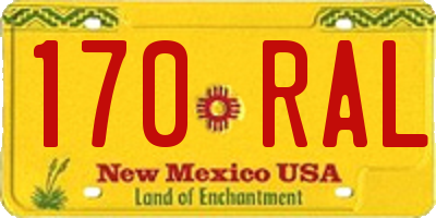 NM license plate 170RAL