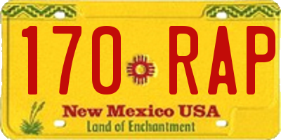 NM license plate 170RAP