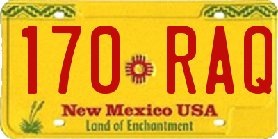 NM license plate 170RAQ