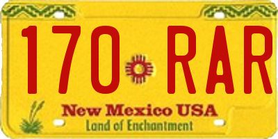 NM license plate 170RAR