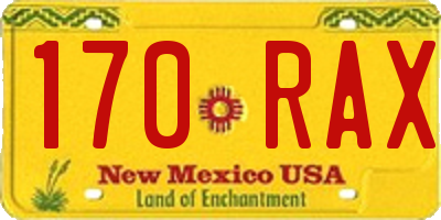 NM license plate 170RAX