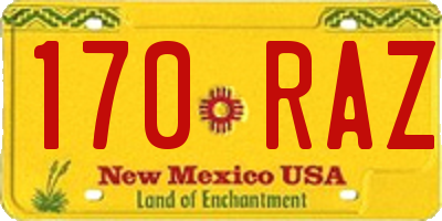 NM license plate 170RAZ