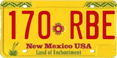 NM license plate 170RBE