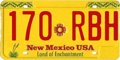 NM license plate 170RBH