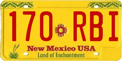 NM license plate 170RBI