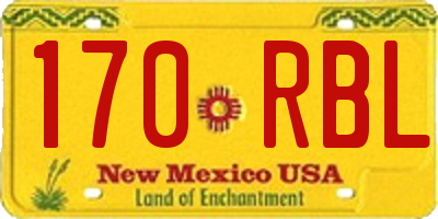 NM license plate 170RBL