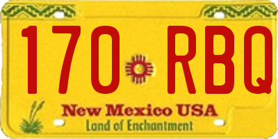 NM license plate 170RBQ