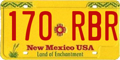 NM license plate 170RBR