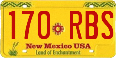 NM license plate 170RBS