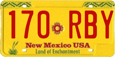 NM license plate 170RBY