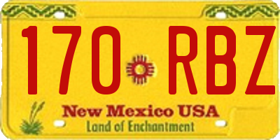 NM license plate 170RBZ