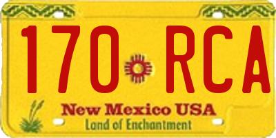 NM license plate 170RCA