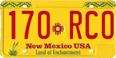 NM license plate 170RCO