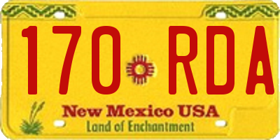 NM license plate 170RDA