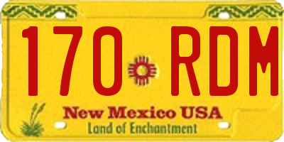 NM license plate 170RDM