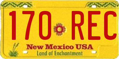 NM license plate 170REC